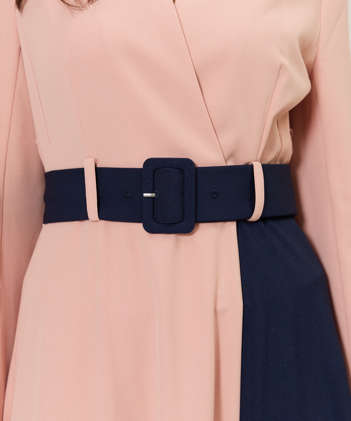 バイカラーカシュクールワンピース