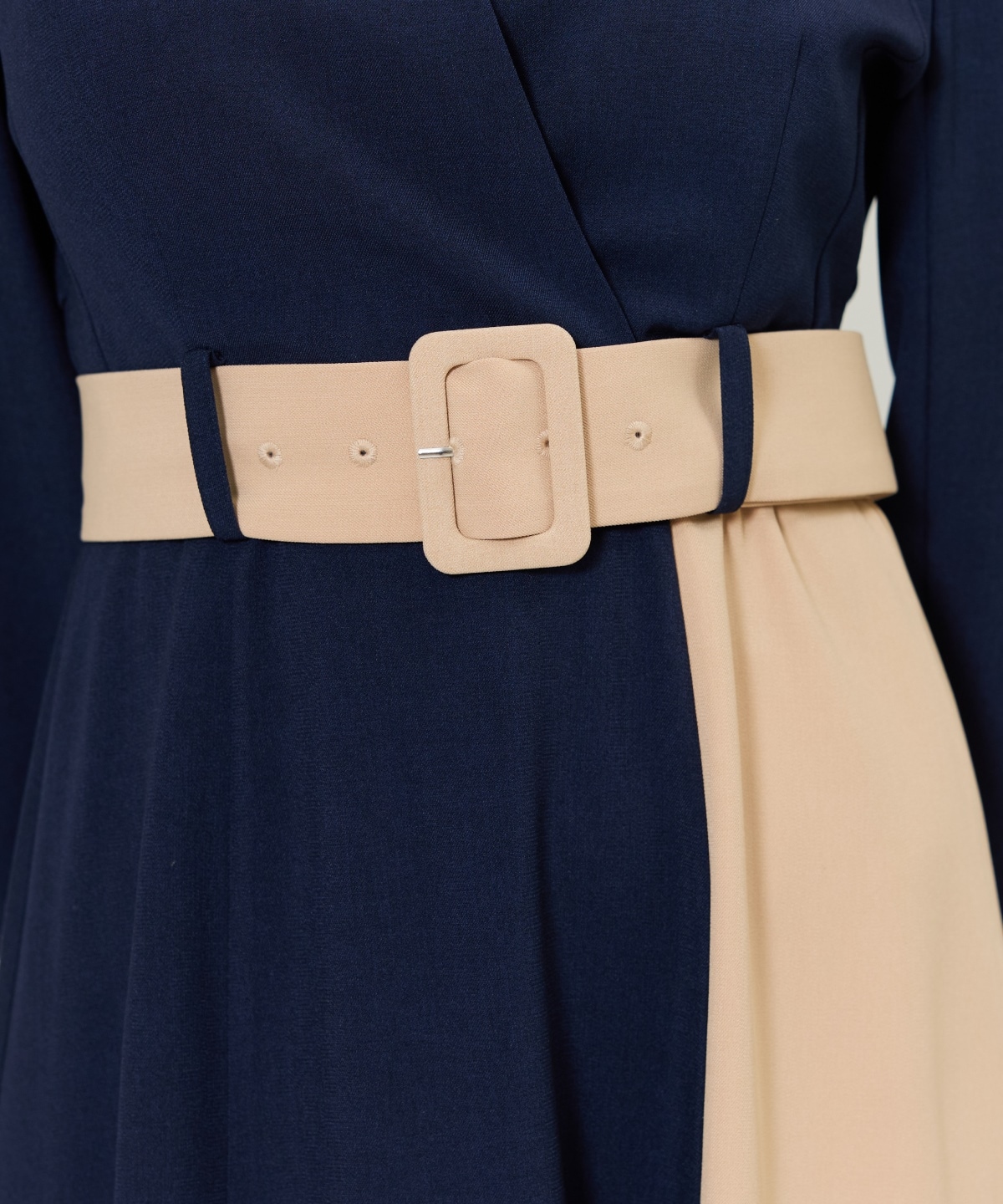 バイカラーカシュクールワンピース