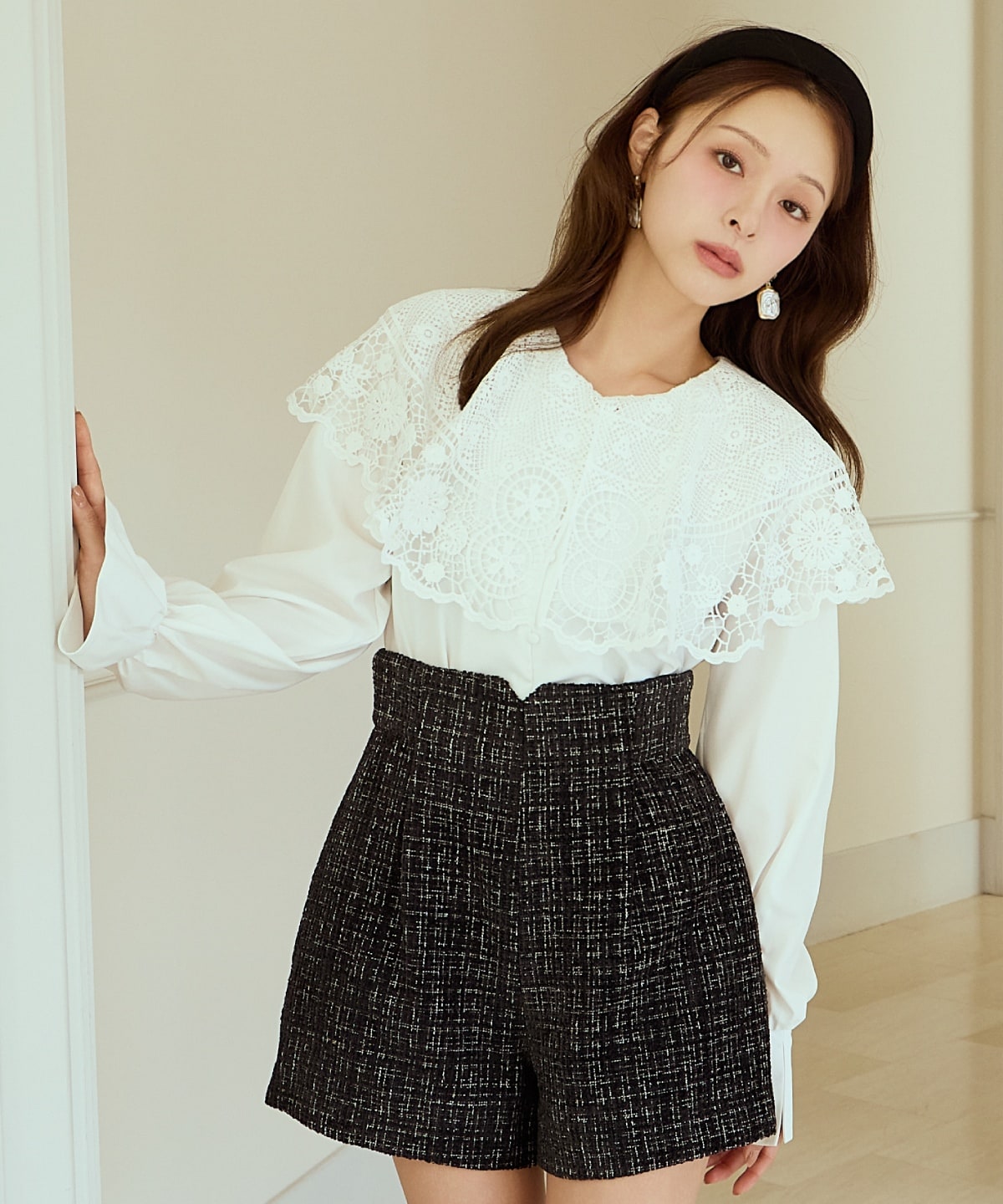 レースカラーブラウス