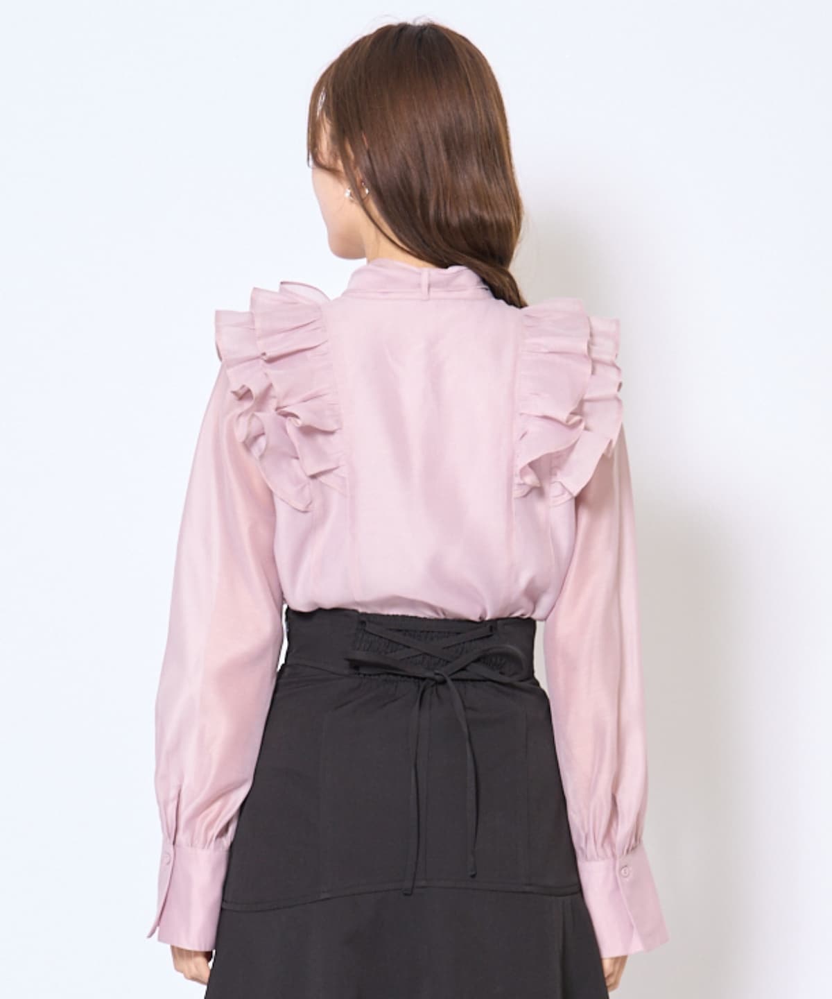 ボウタイフリルシアーブラウス