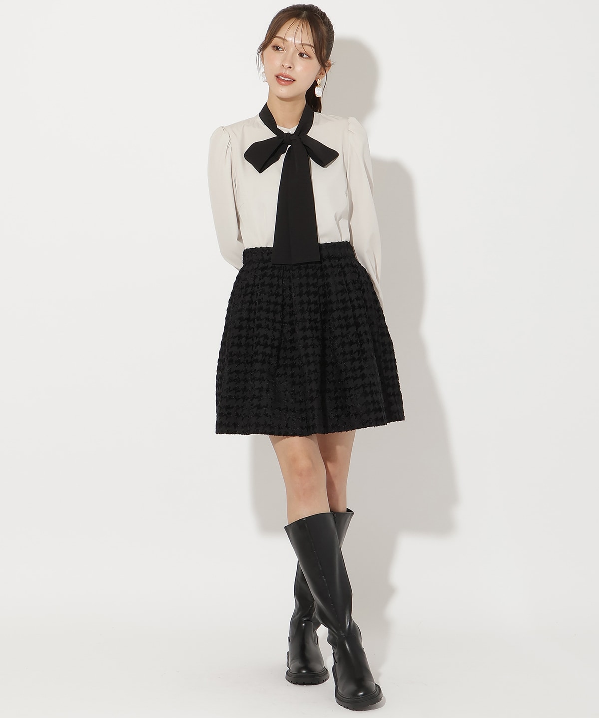 千鳥ジャガードミニスカート
