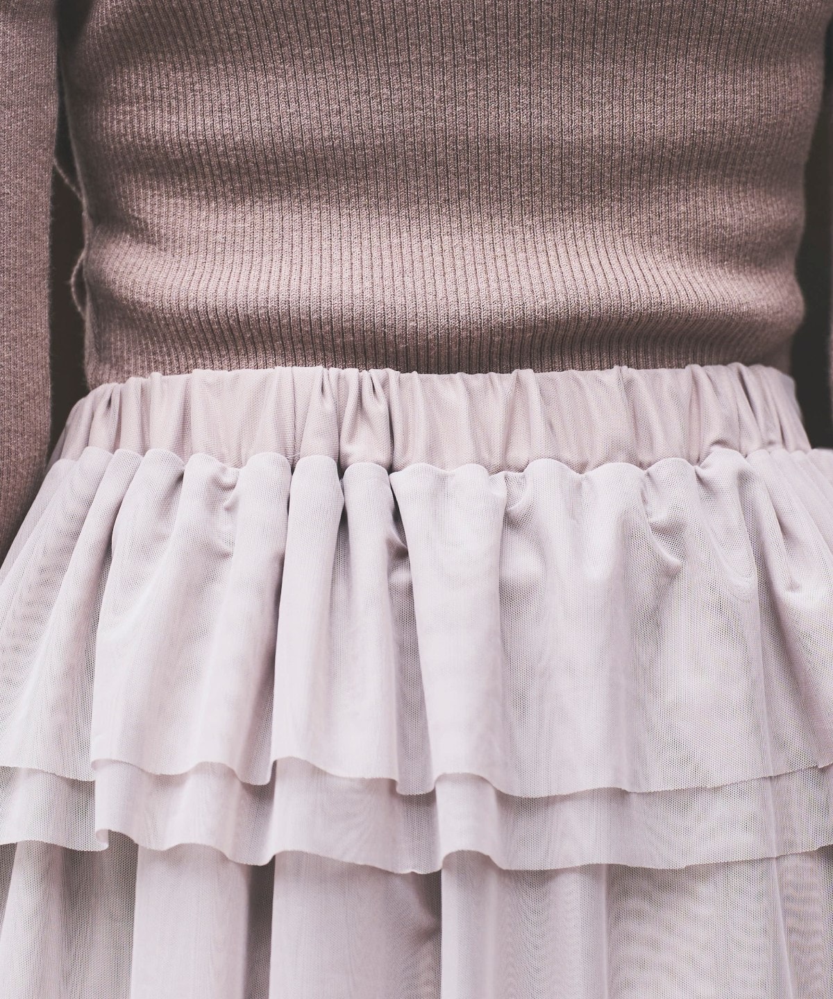 チュールティアードスカート