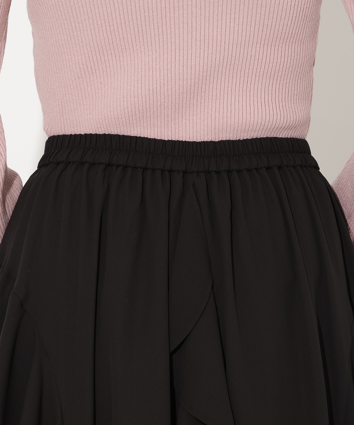 ラッフル切替フレアスカート