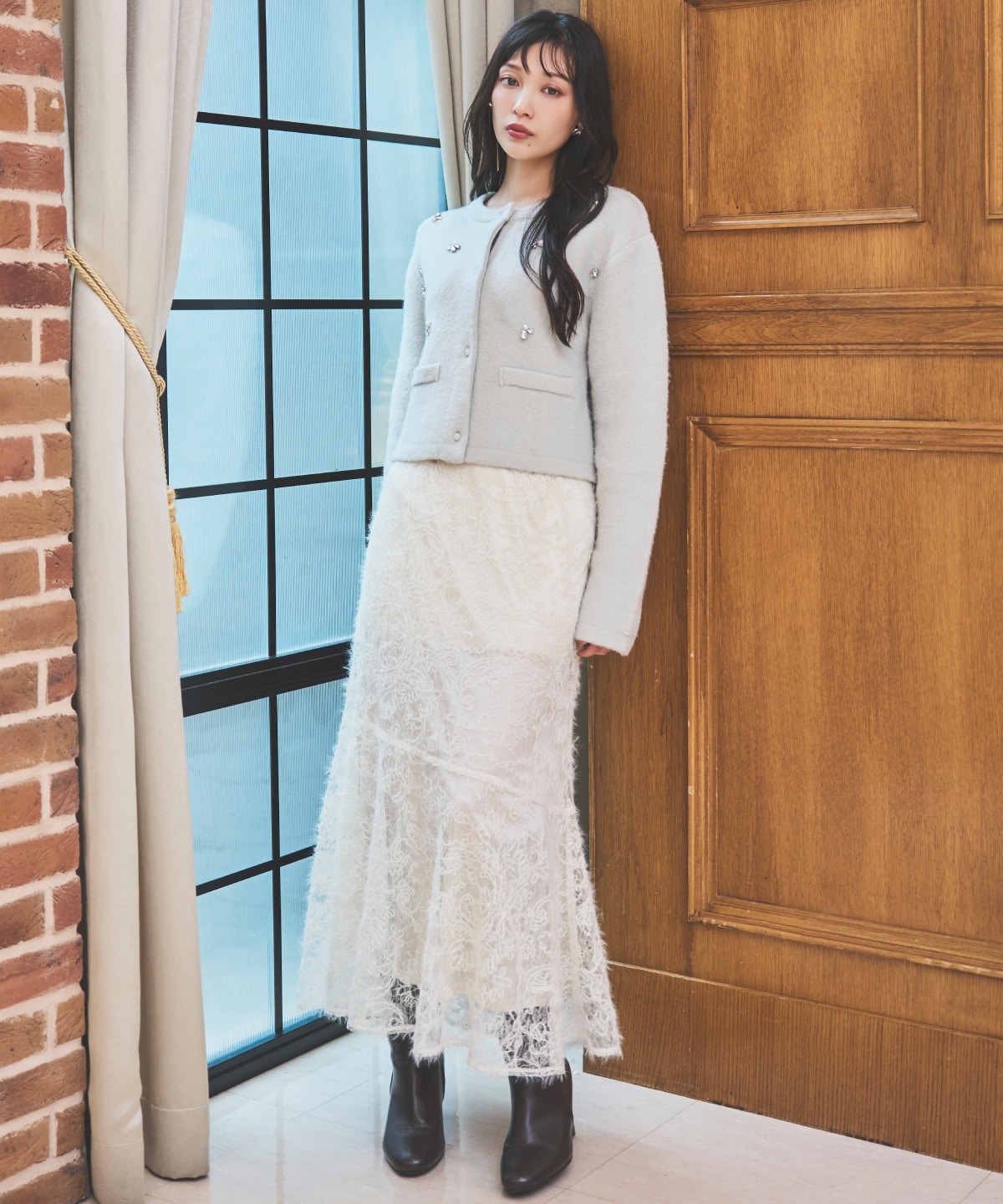 へアリーレースマーメイドスカート