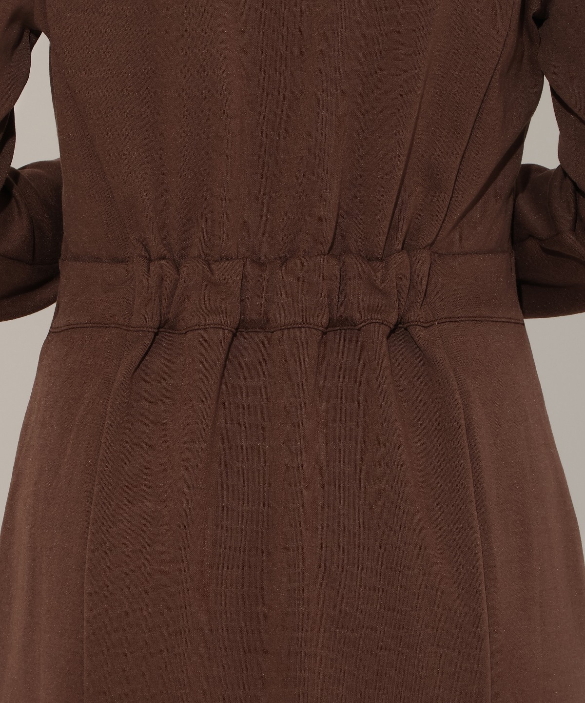 配色ポロ襟長袖ワンピース