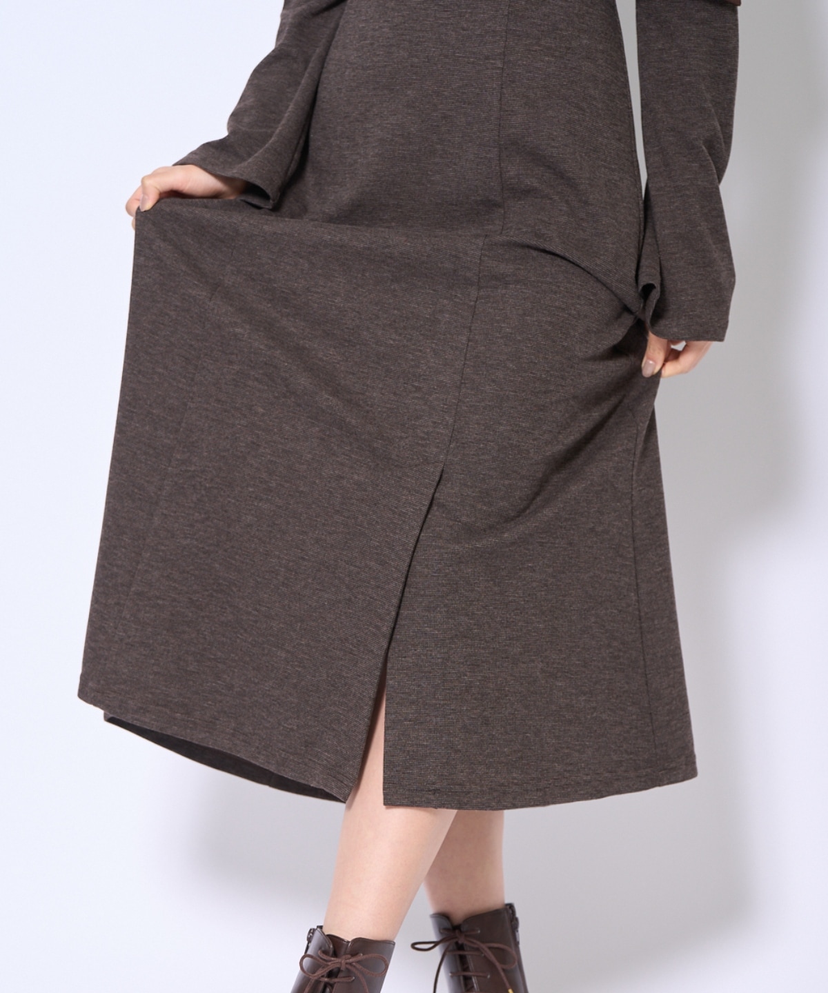 ショルダーリボンカットソーワンピース