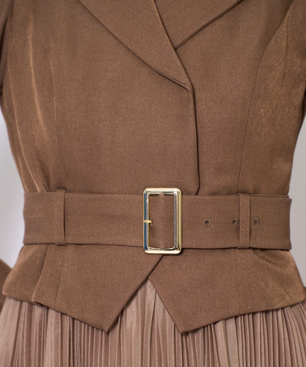 プリーツレイヤードワンピース