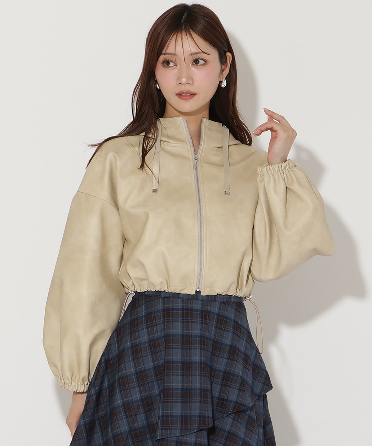 フェイクレザーブルゾン