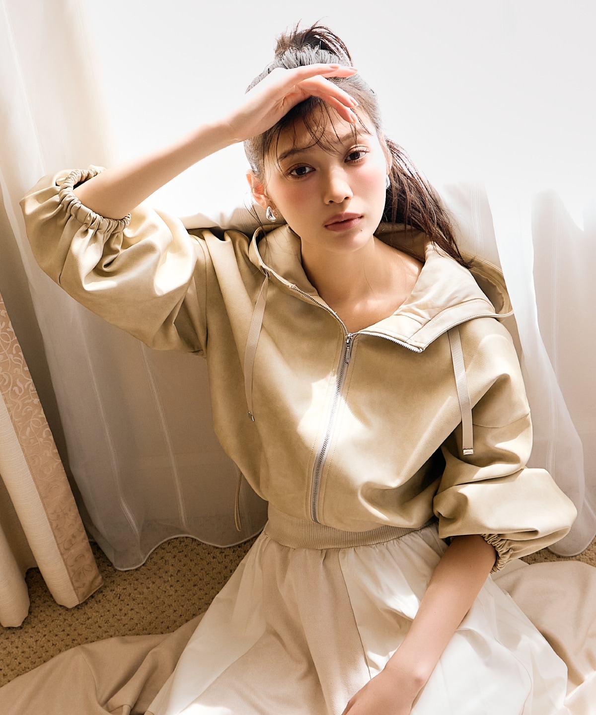 フェイクレザーブルゾン