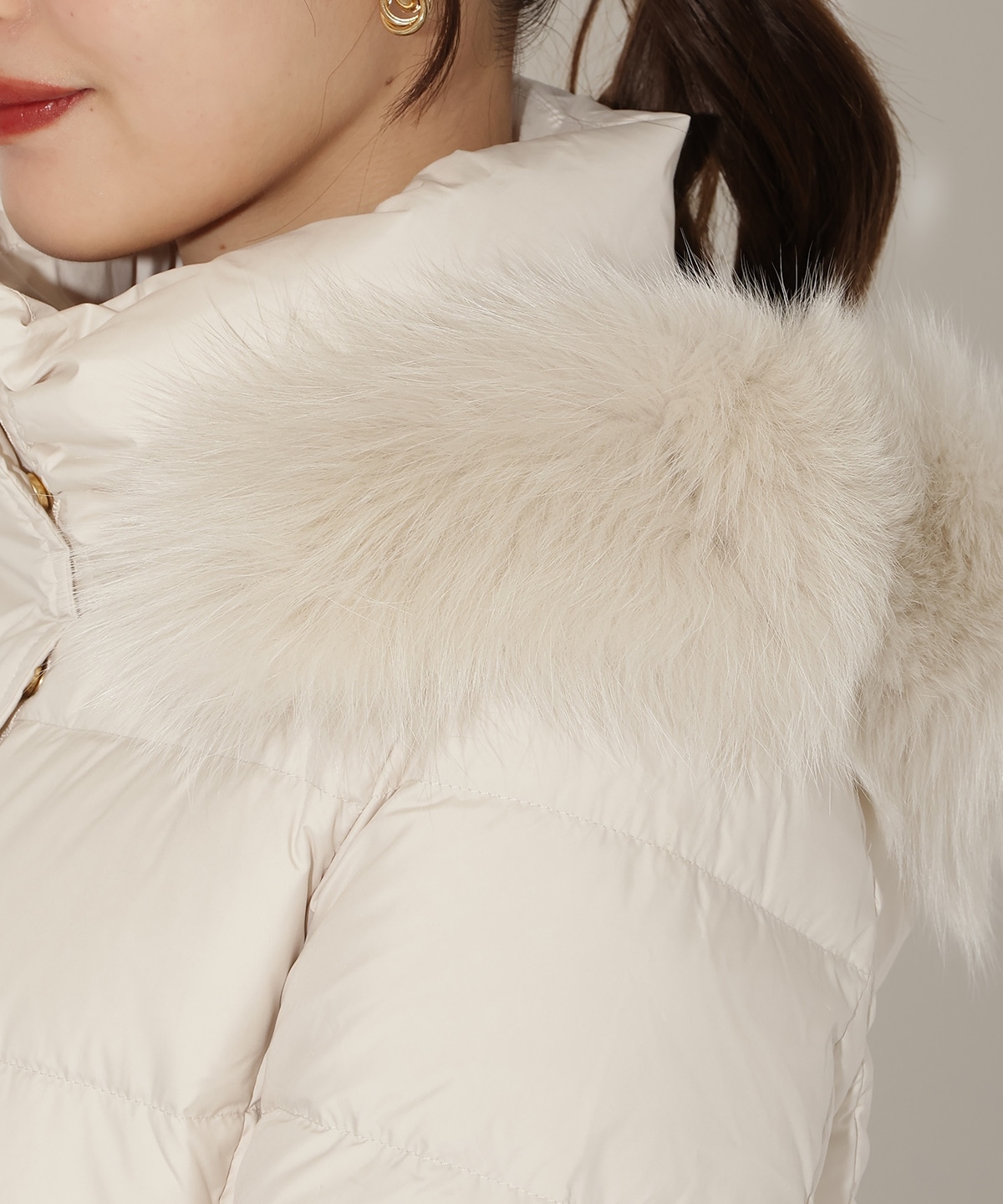 FOXファー付きショートダウン