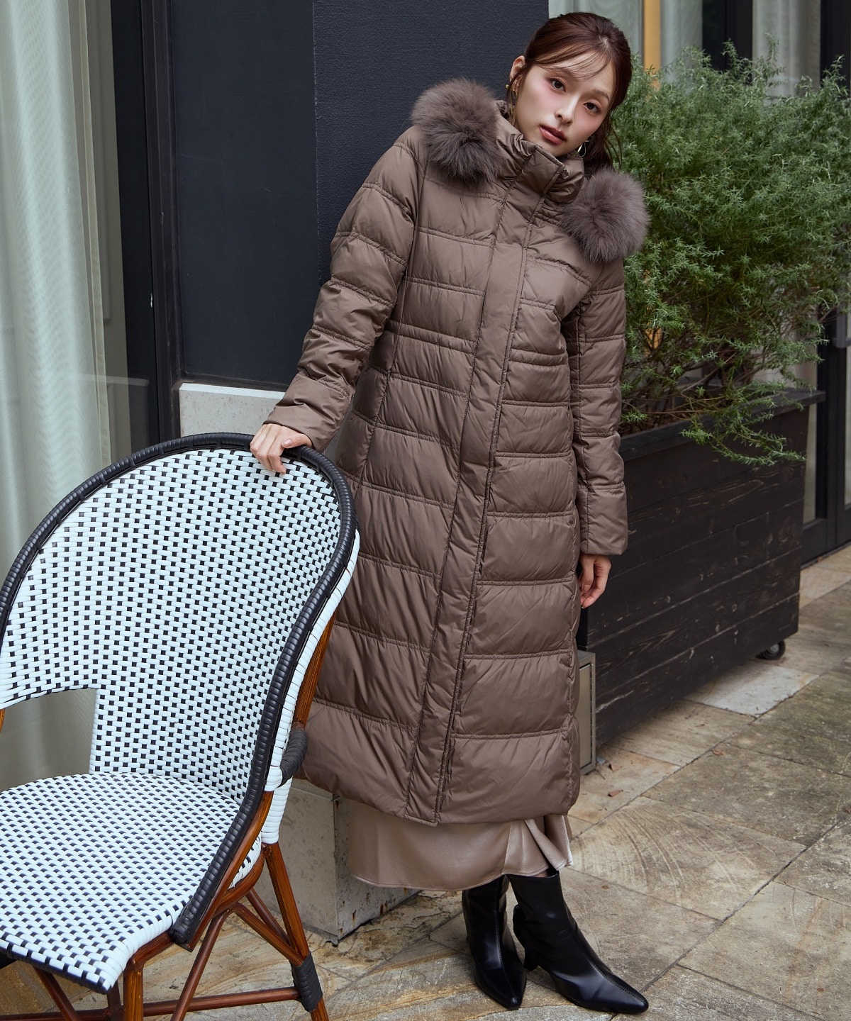 FOXファー付きスーパーロングダウン