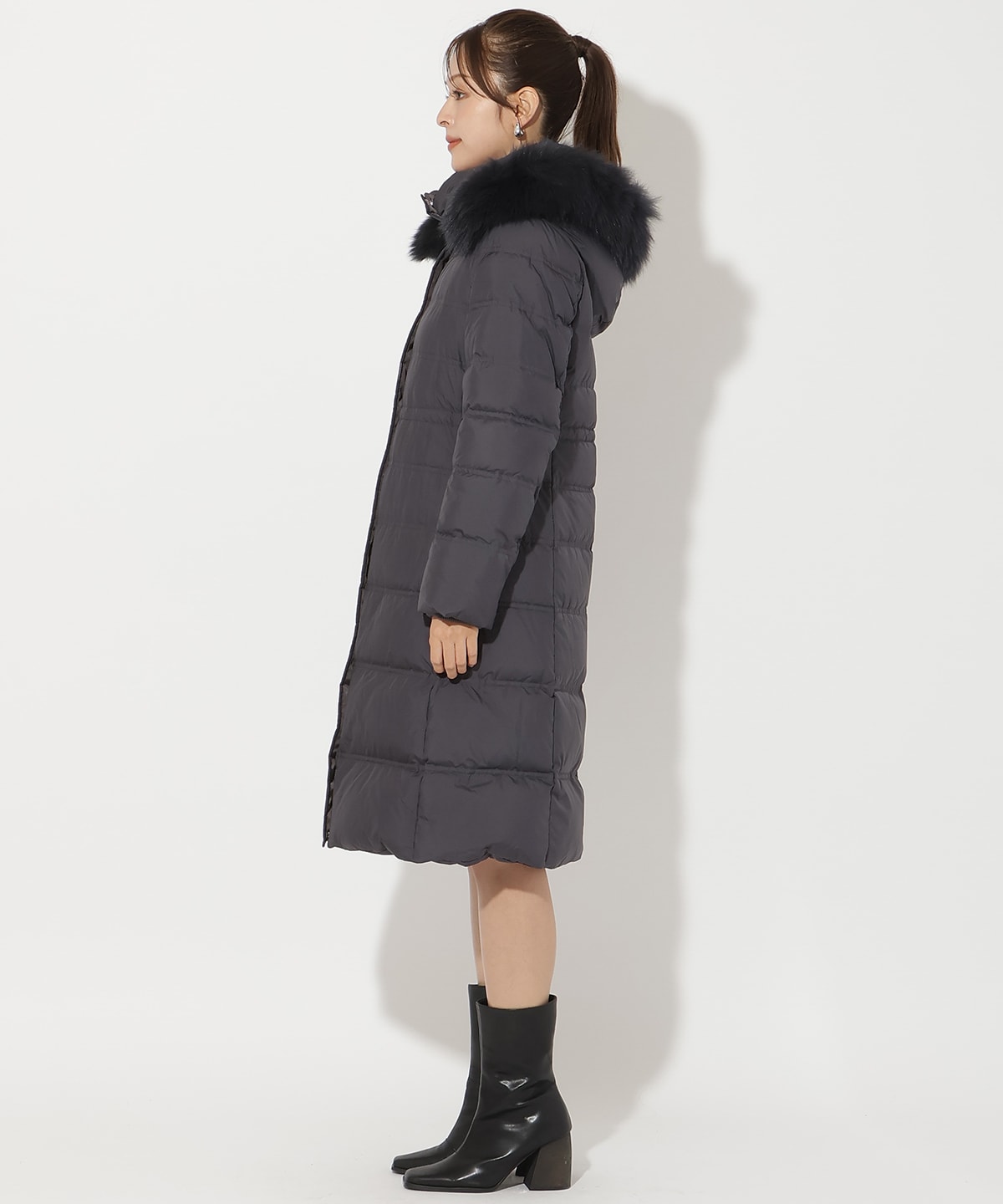 FOXファー付きプレミアムミドルロングダウン