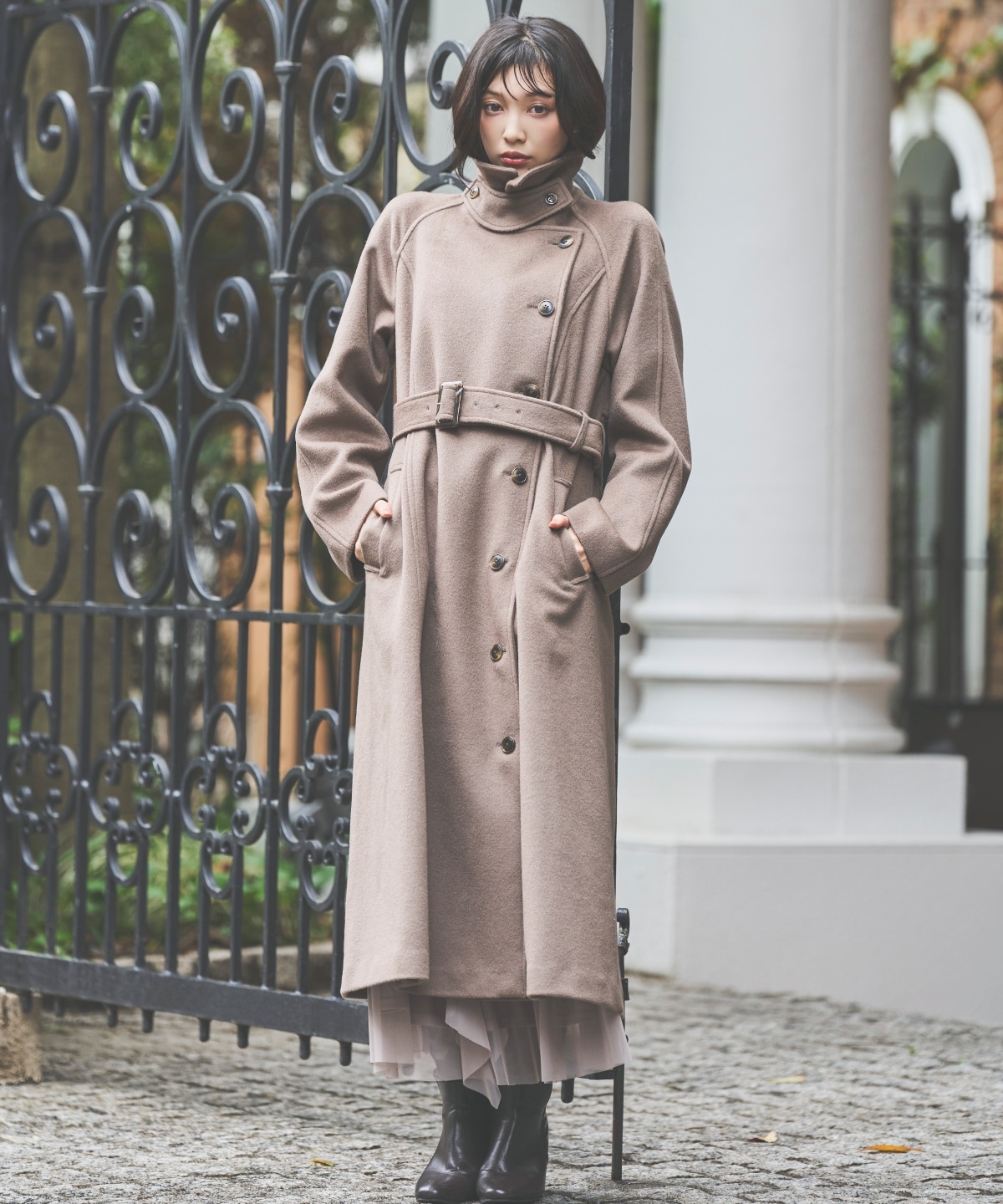 ウールビーバーロングコート