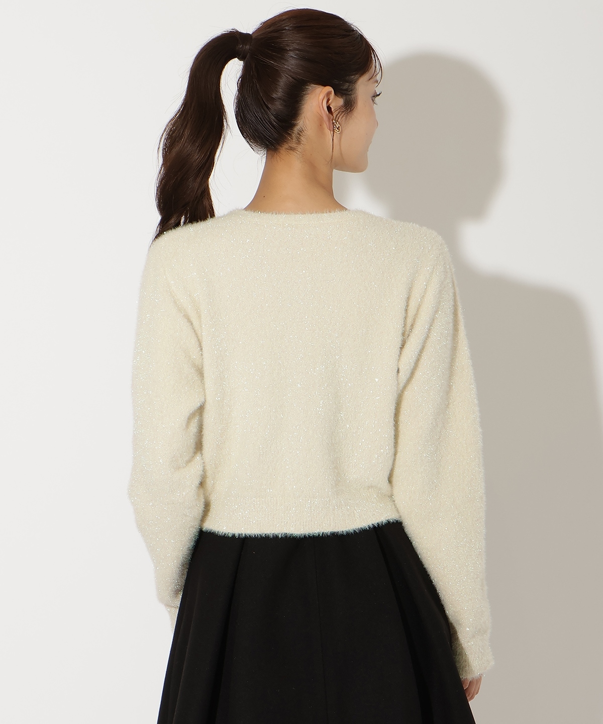 ラメシャギーニットカーディガン