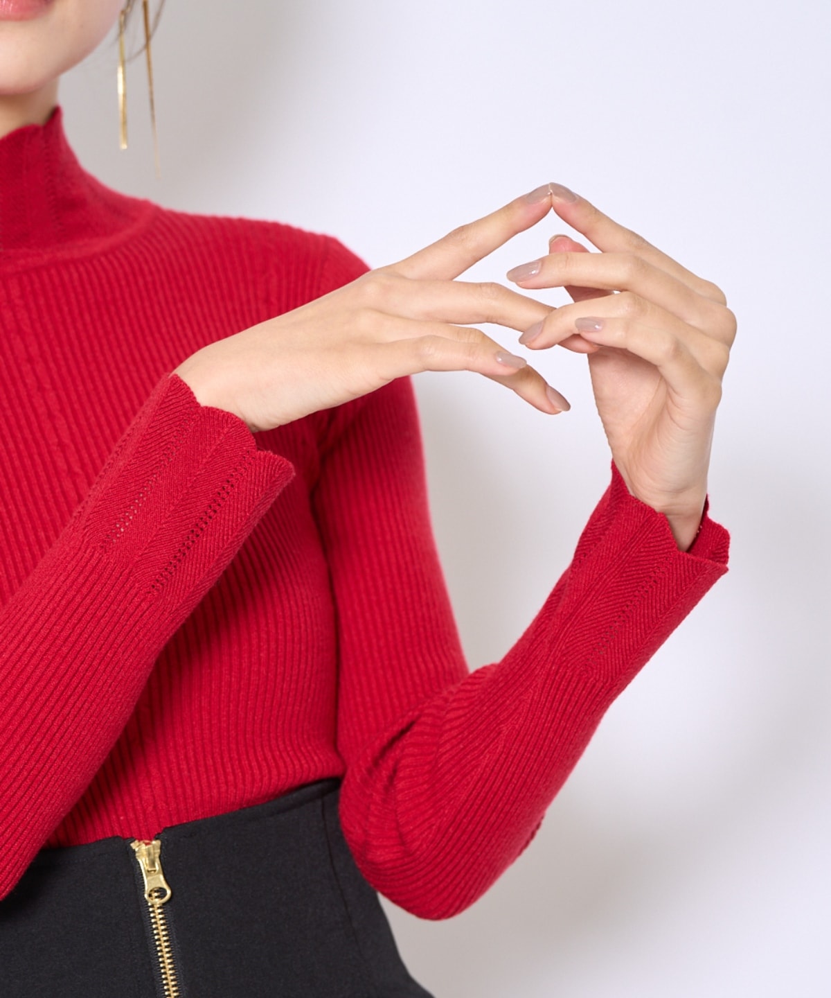 スカラハイネックニットプルオーバー