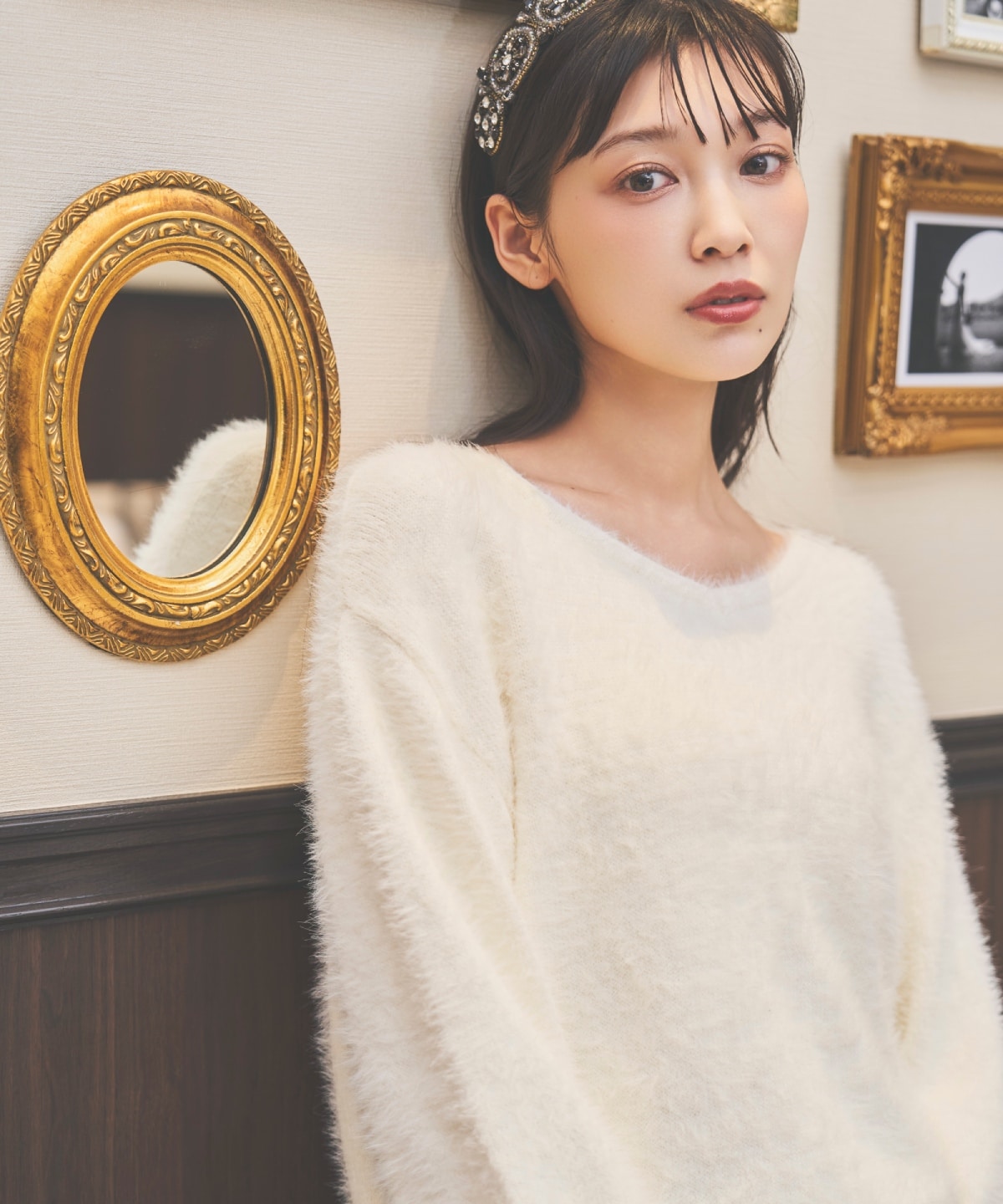 前後2WAYシャギーニットプルオーバー