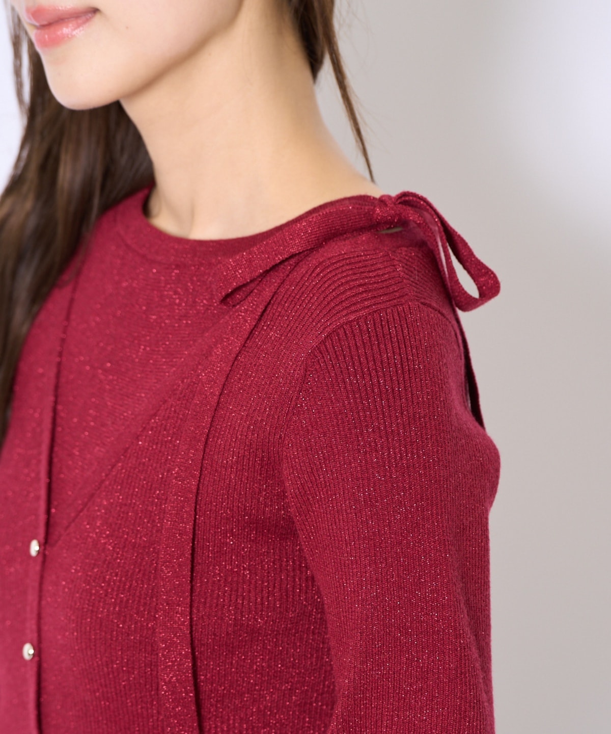 ホルタードッキングカーディガン風プルオーバー