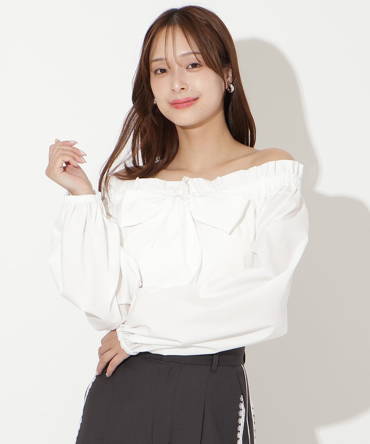 【先行予約受付中】ドロストボウタイ2WAYブラウス