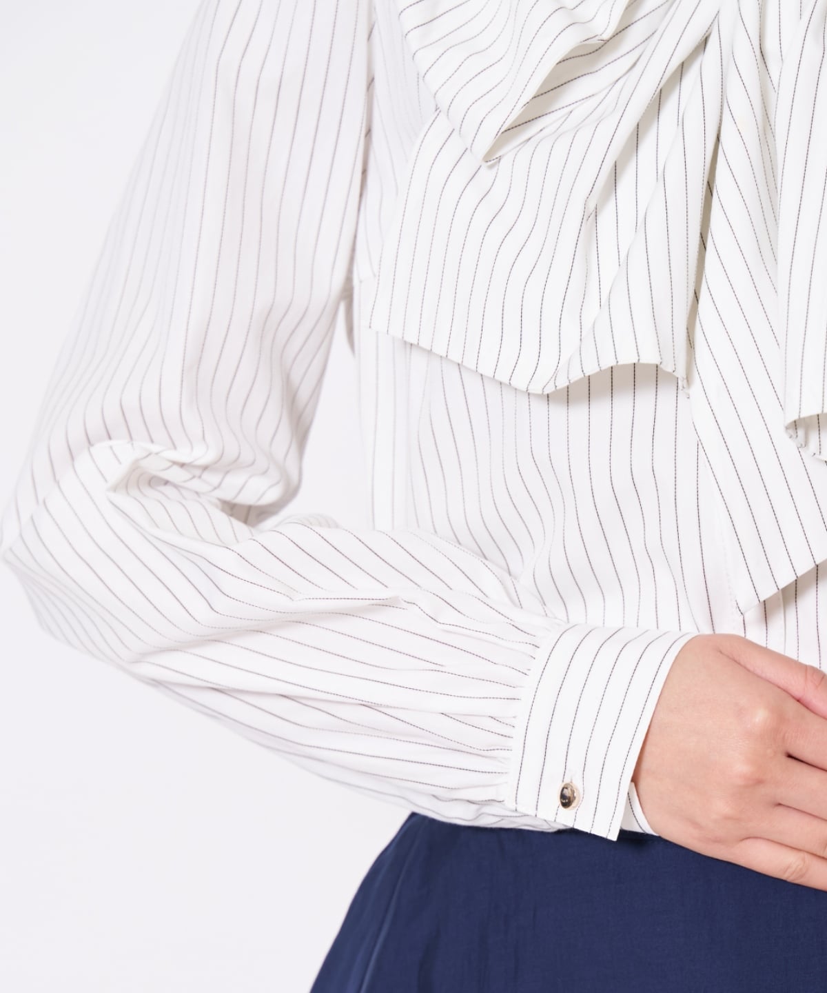 【先行予約受付中】バタフライリボンストライプブラウス