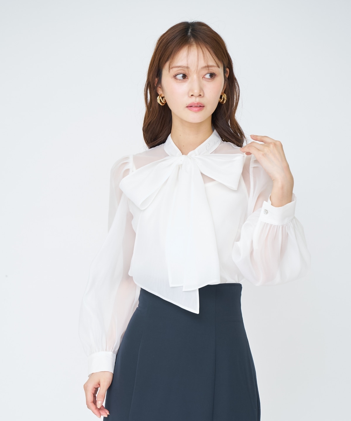 【先行予約受付中】シアーボウタイブラウス