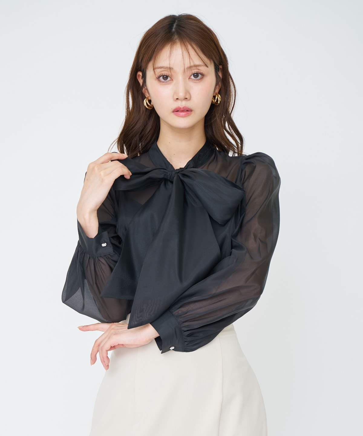 【先行予約受付中】シアーボウタイブラウス