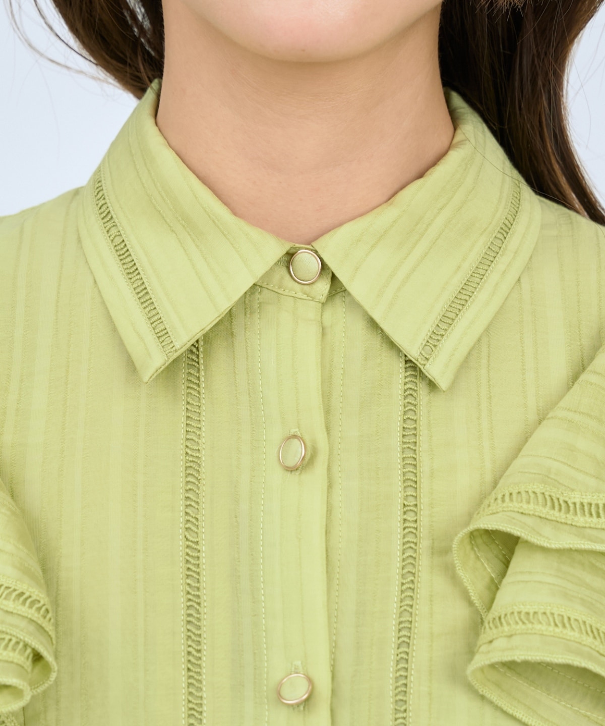 【先行予約受付中】ラッフルスリーブシャツブラウス