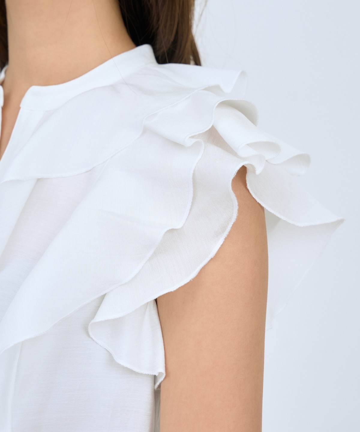 【先行予約受付中】フレンチスリーブラッフルブラウス