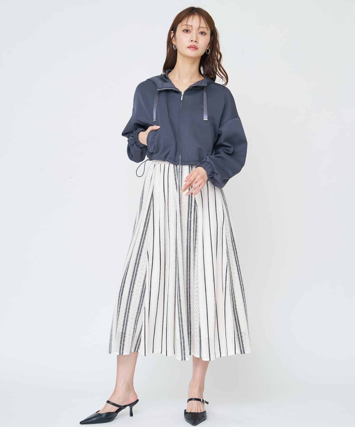 ラッセルストライプロングスカート