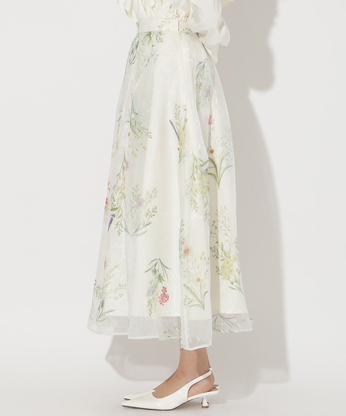 【先行予約受付中】フラワーオーガンジーフレアスカート