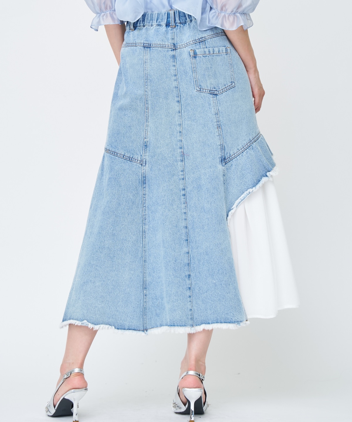【先行予約受付中】チュール切替デニムスカート