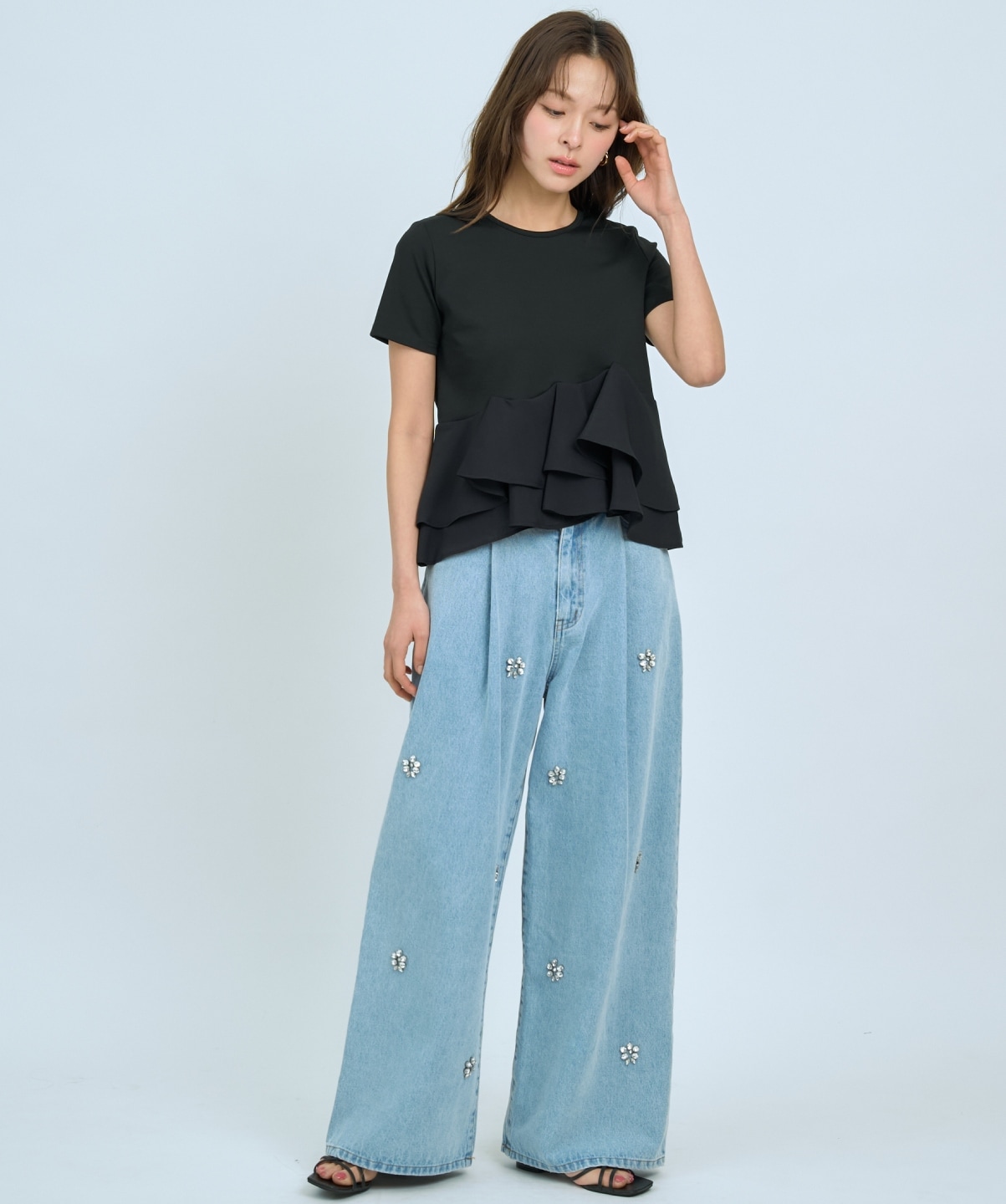 【先行予約受付中】ビジュータックデニムパンツ