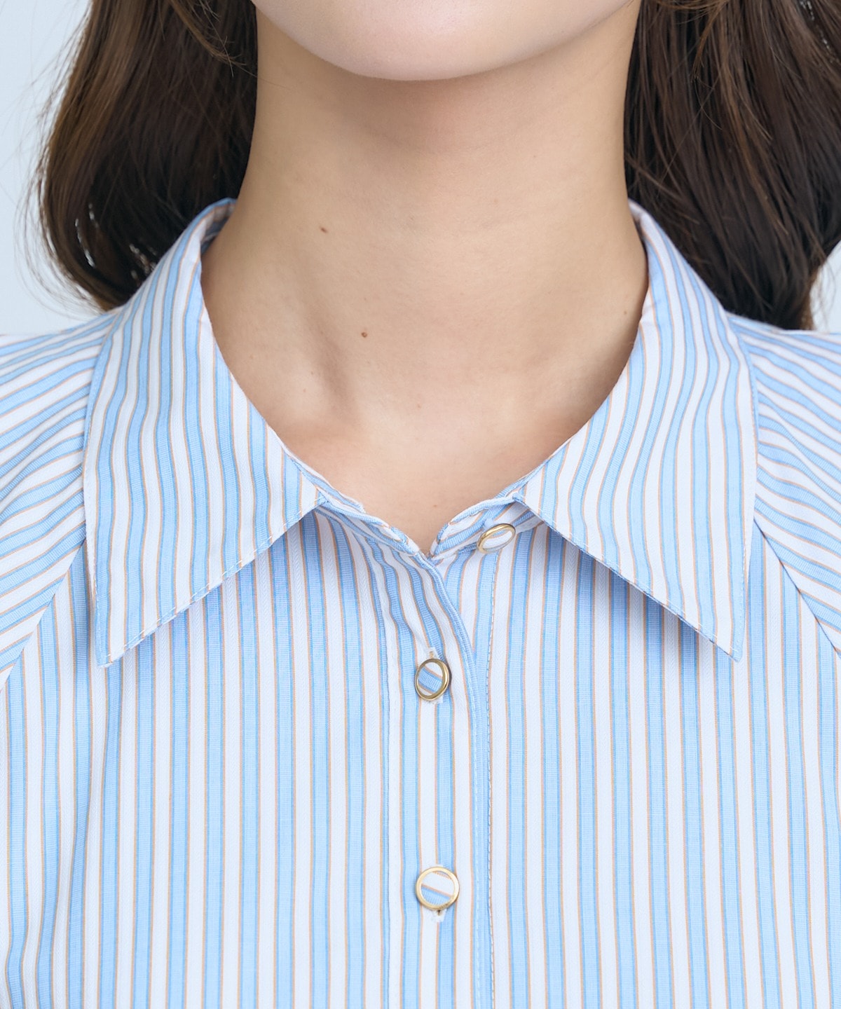 【先行予約受付中】ボリュームスリーブストライプワンピース