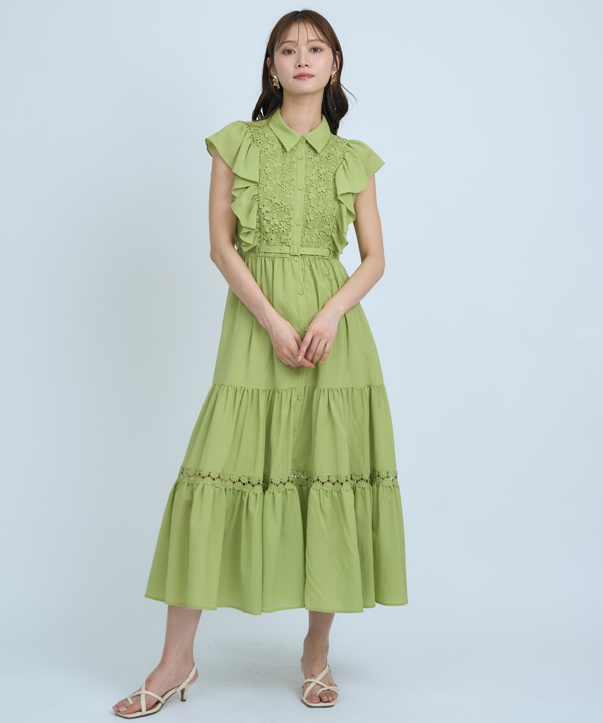 【先行予約受付中】レースフリルシャツワンピース