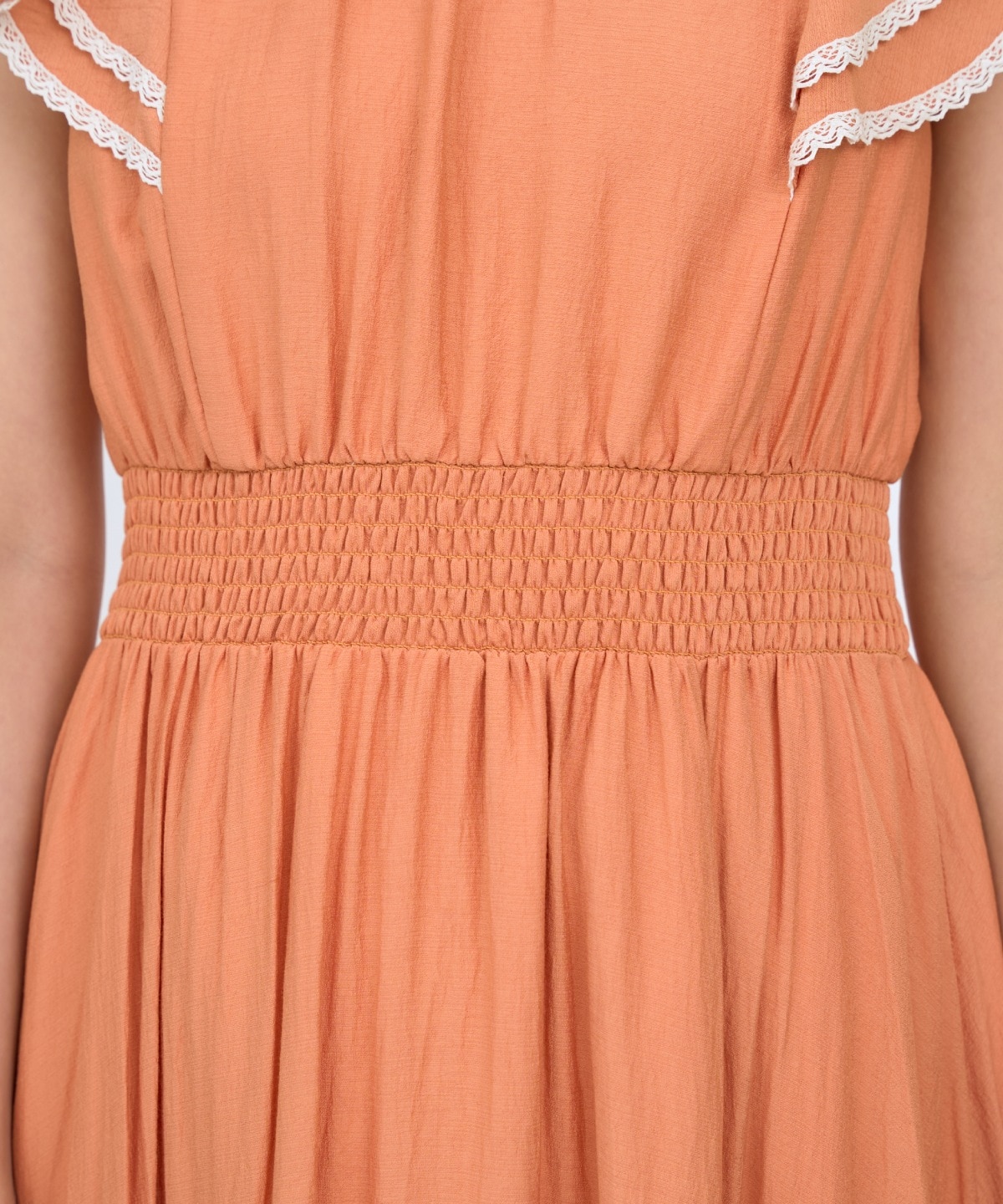 レーストリミングティアードワンピース