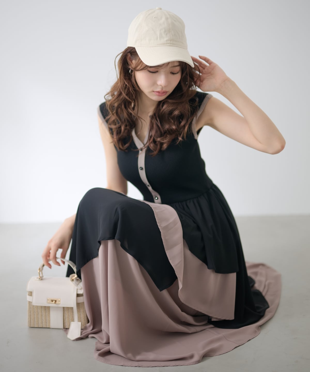 【EC先行/店舗8月8日(土)発売】アシメフリルドッキングワンピース