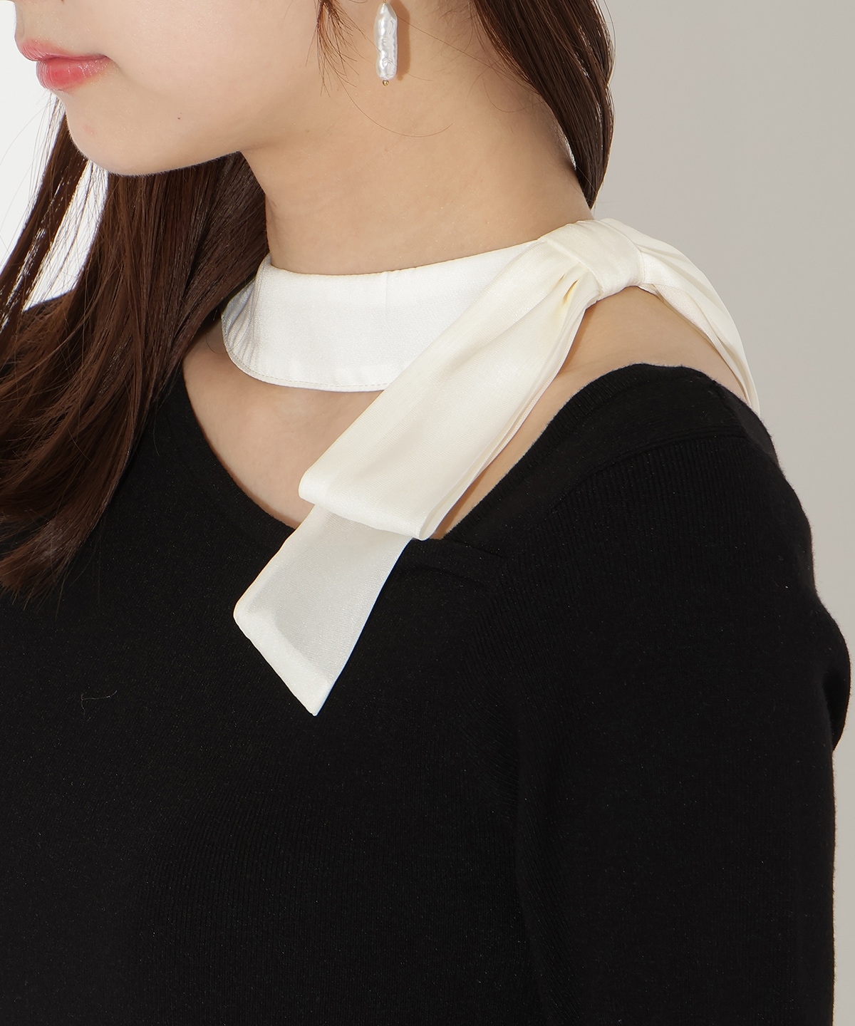 【先行予約受付中】リボン付きニットドッキングワンピース