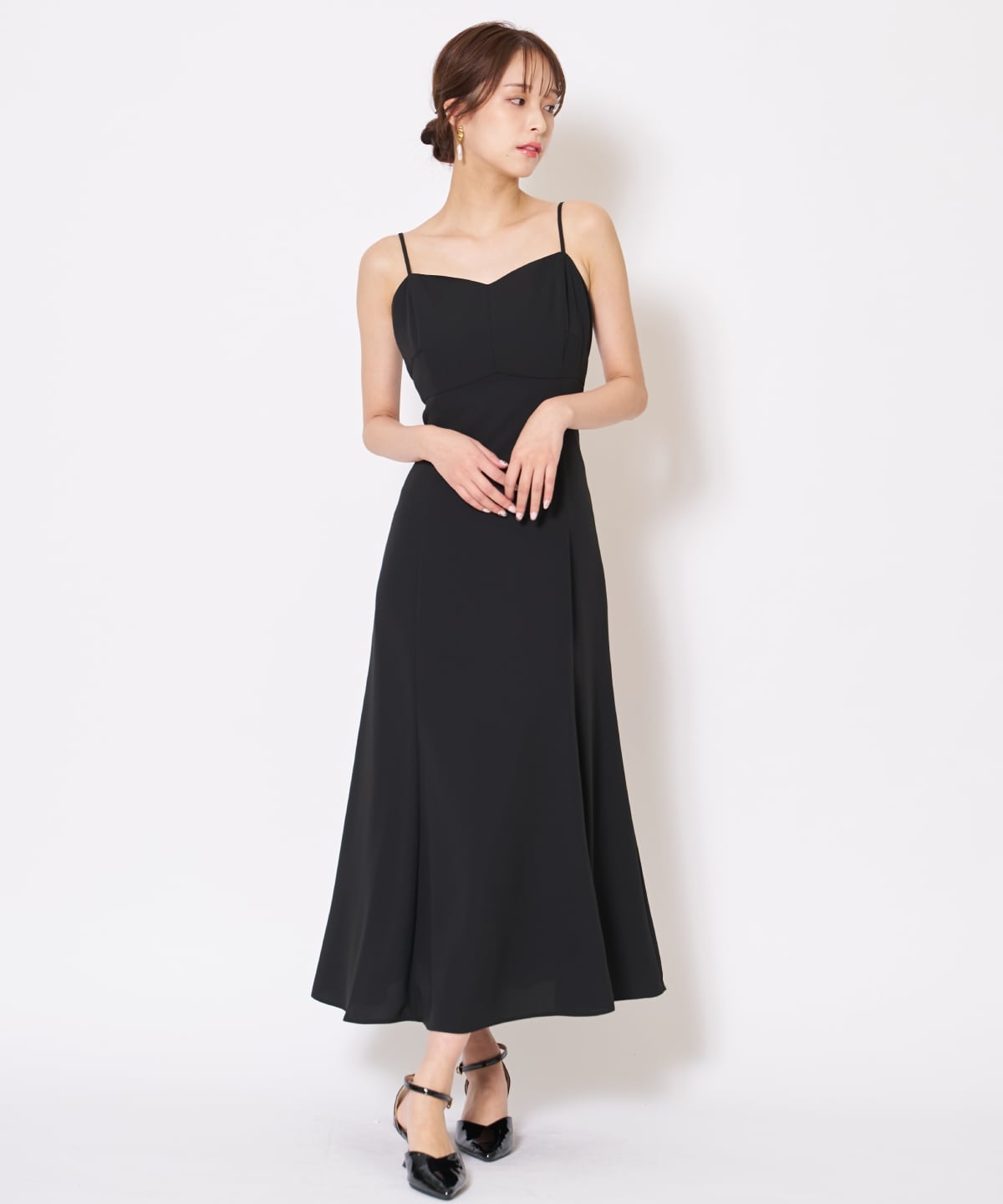 サテントリミングブラウス×ドレス