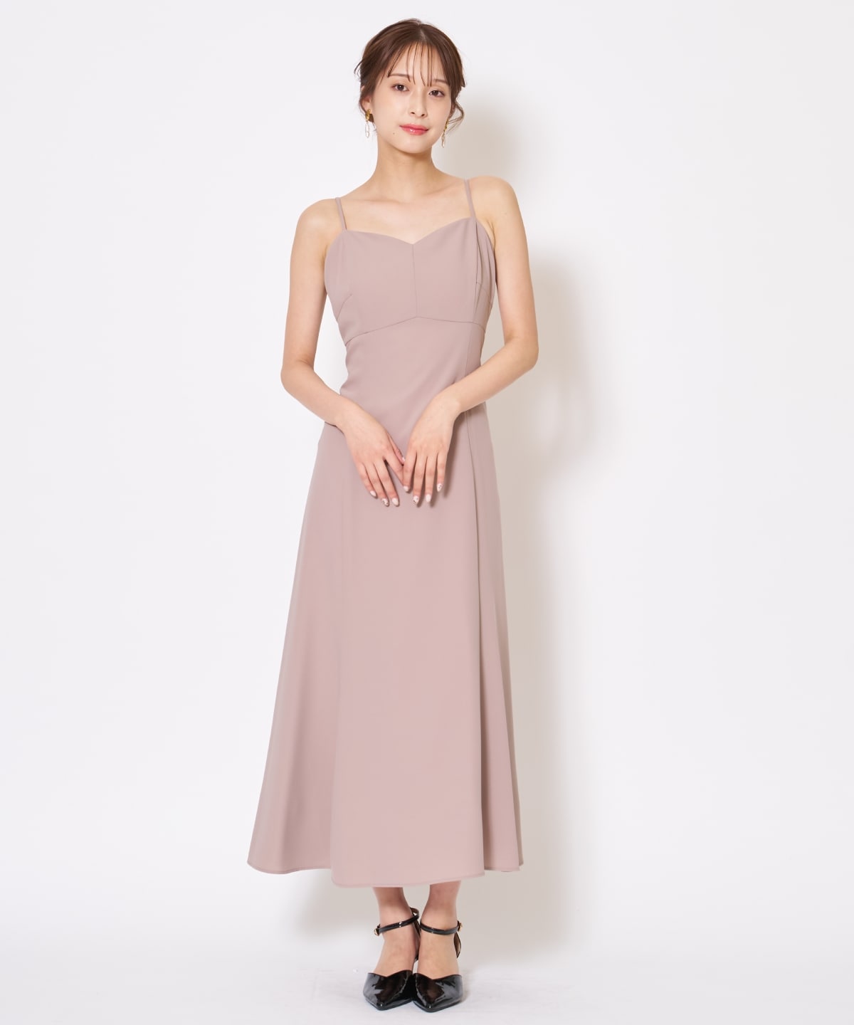 サテントリミングブラウス×ドレス