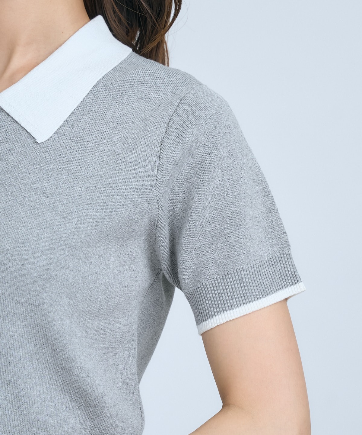 【先行予約受付中】ポロニットプルオーバー×ペプラムキャミソール