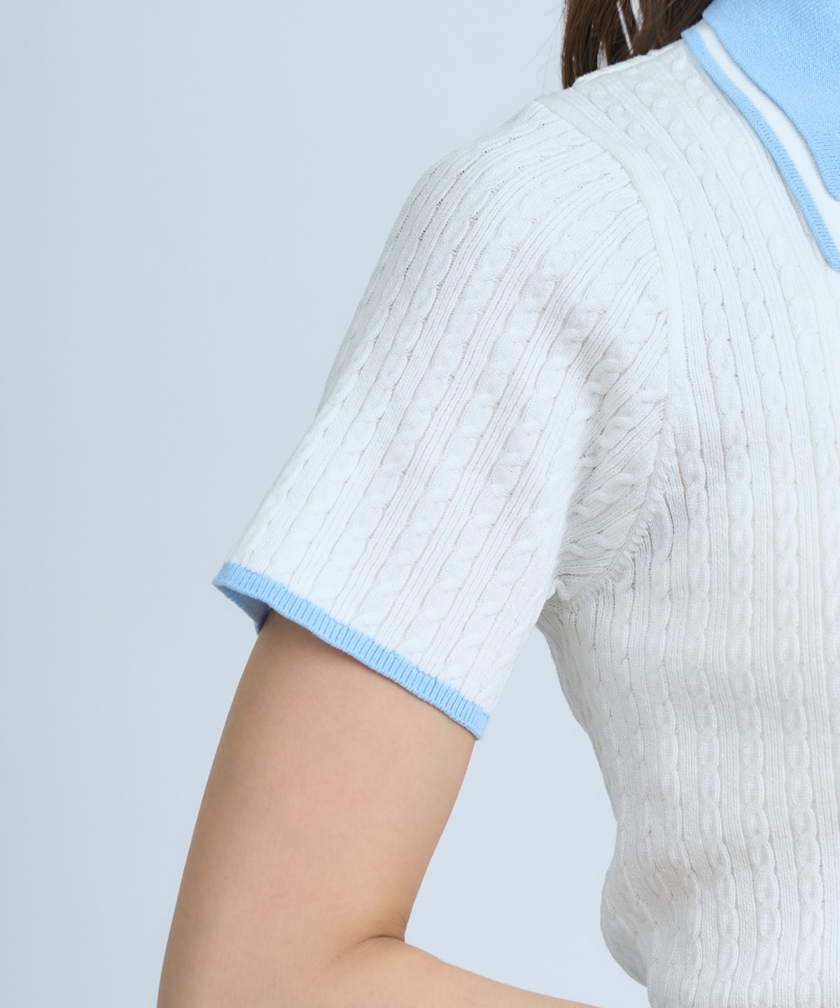 【先行予約受付中】ダブルカラーケーブルポロニット