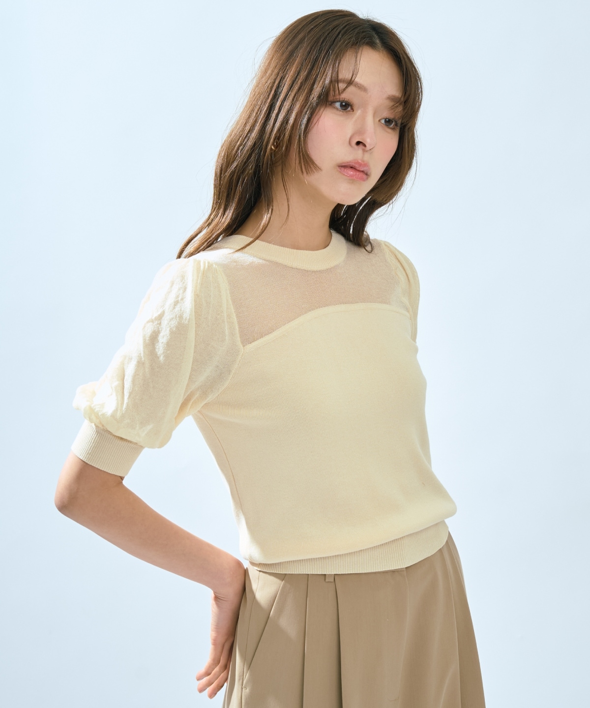 【先行予約受付中】シアーニットクルーネックプルオーバー