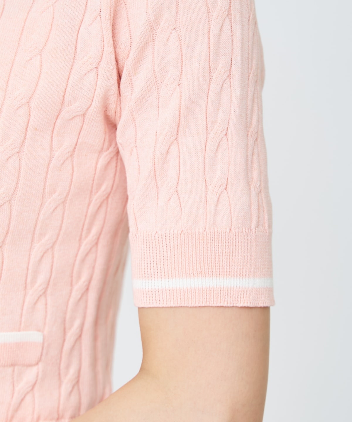 【先行予約受付中】配色シャツ襟ペプラムニットプルオーバー