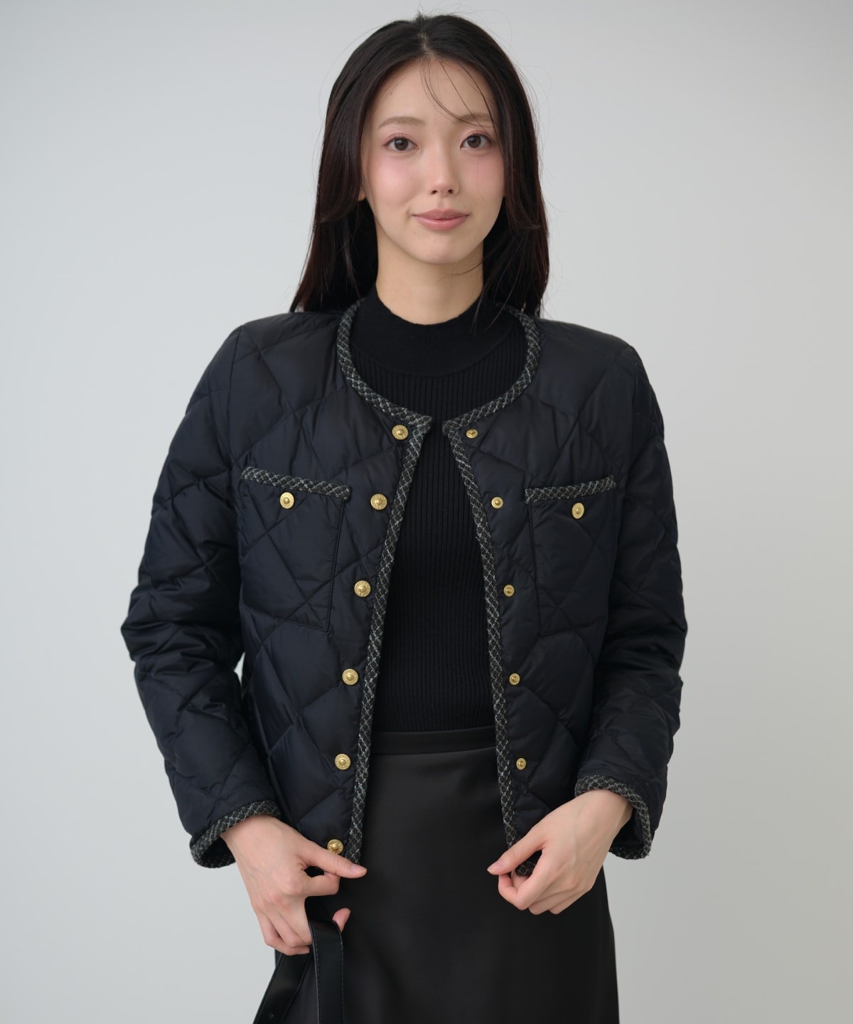 【TAION×AND COUTURE】ノーカラーショートダウンジャケット