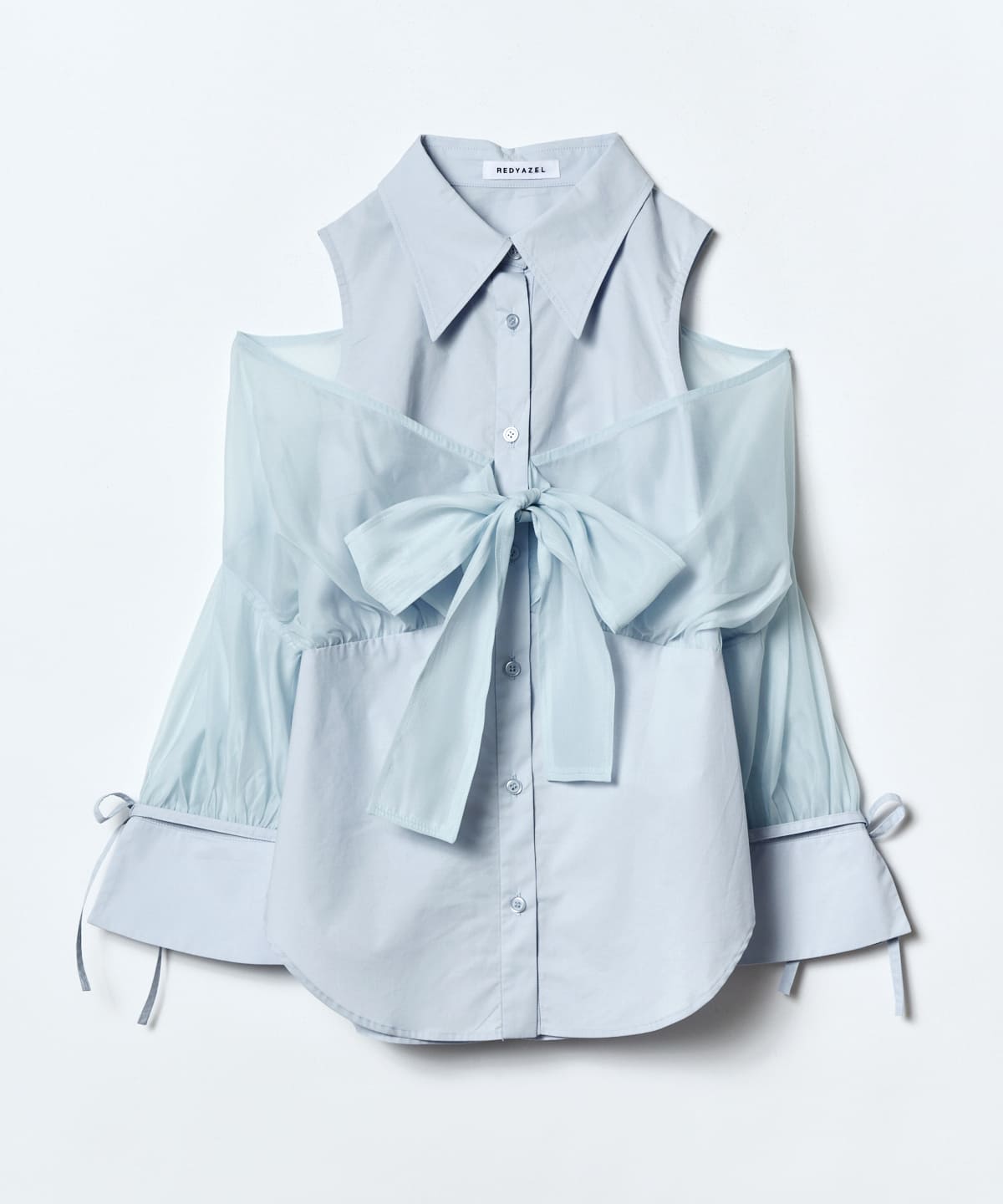 フロントリボンオフショルシャツ
