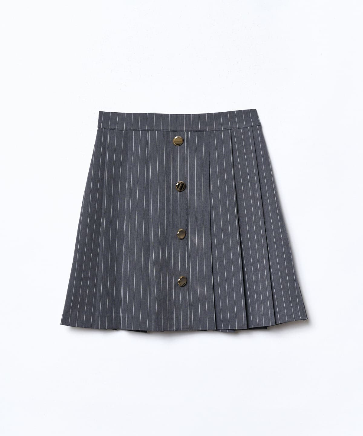 フロントボタンプリーツミニスカート