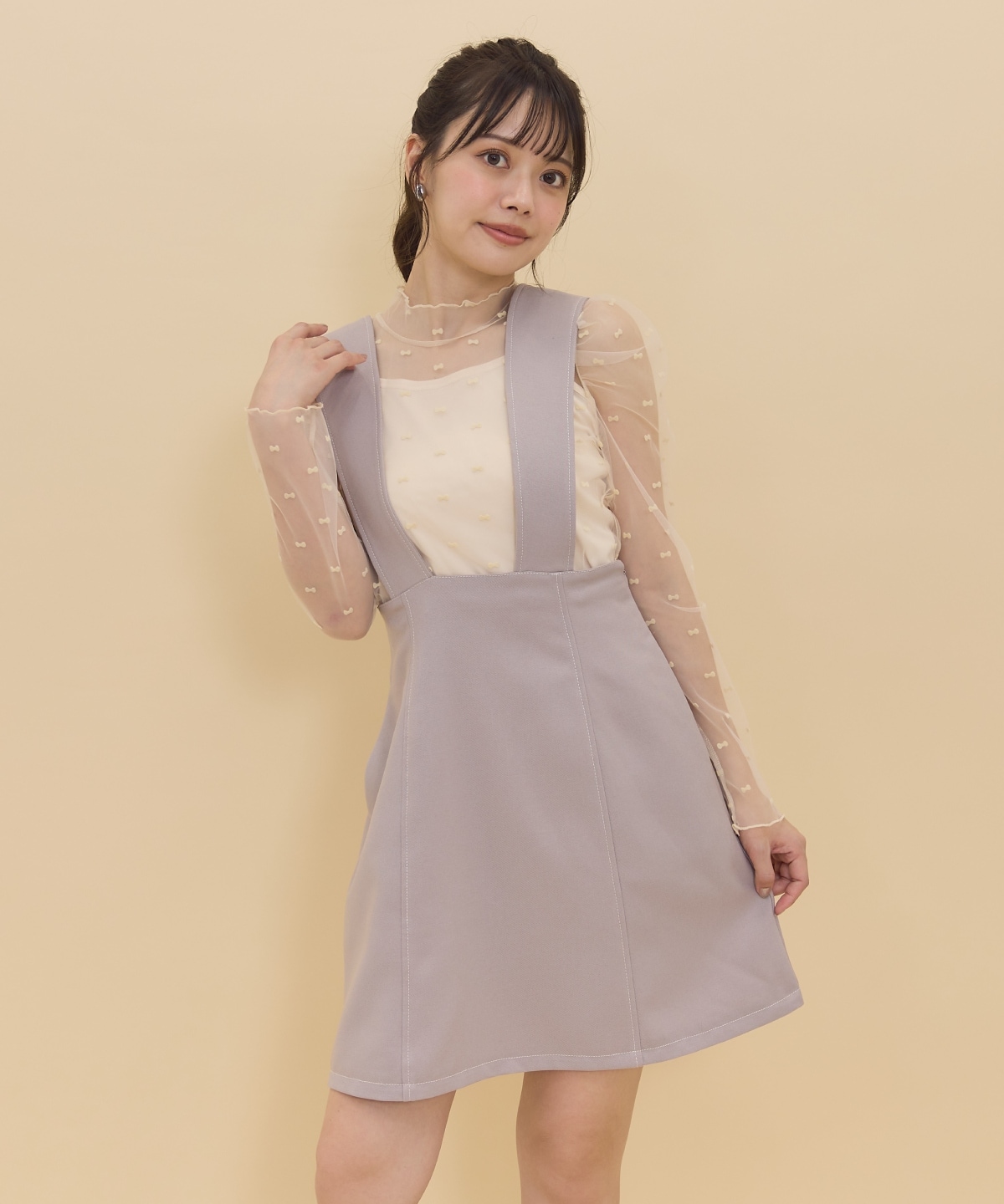 【セットアップ可能】2wayレングスウーリッシュジャンパースカート