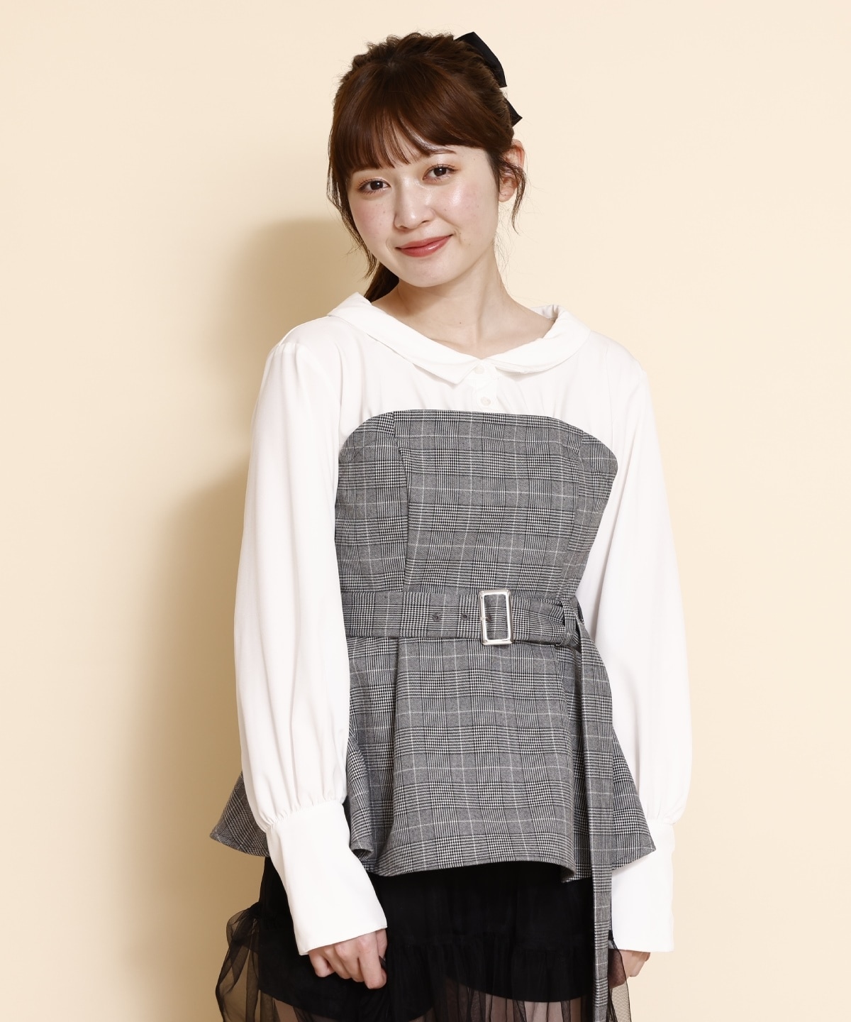 シャツドッキングベアワンピース