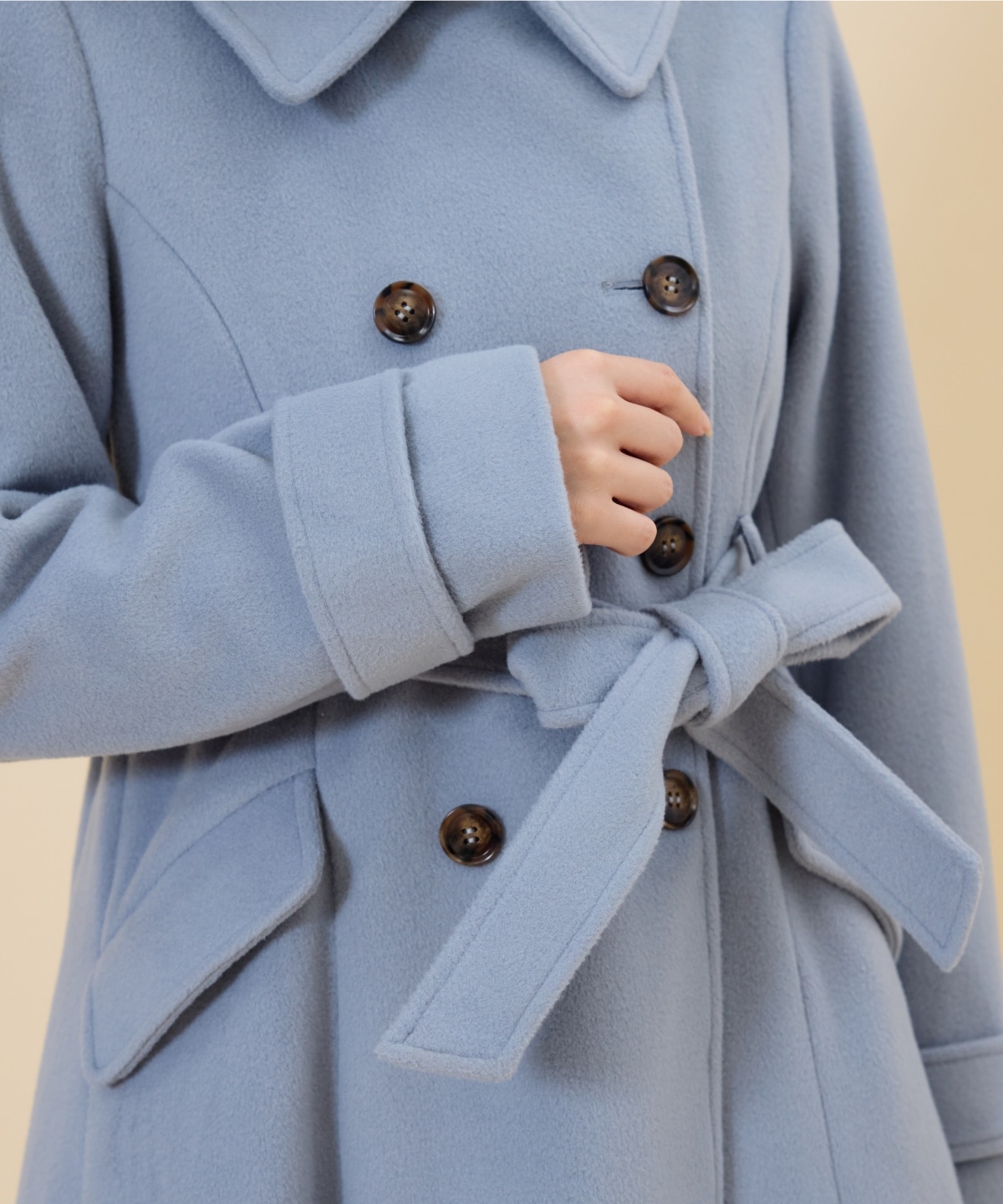 ウールライクダブルロングコート