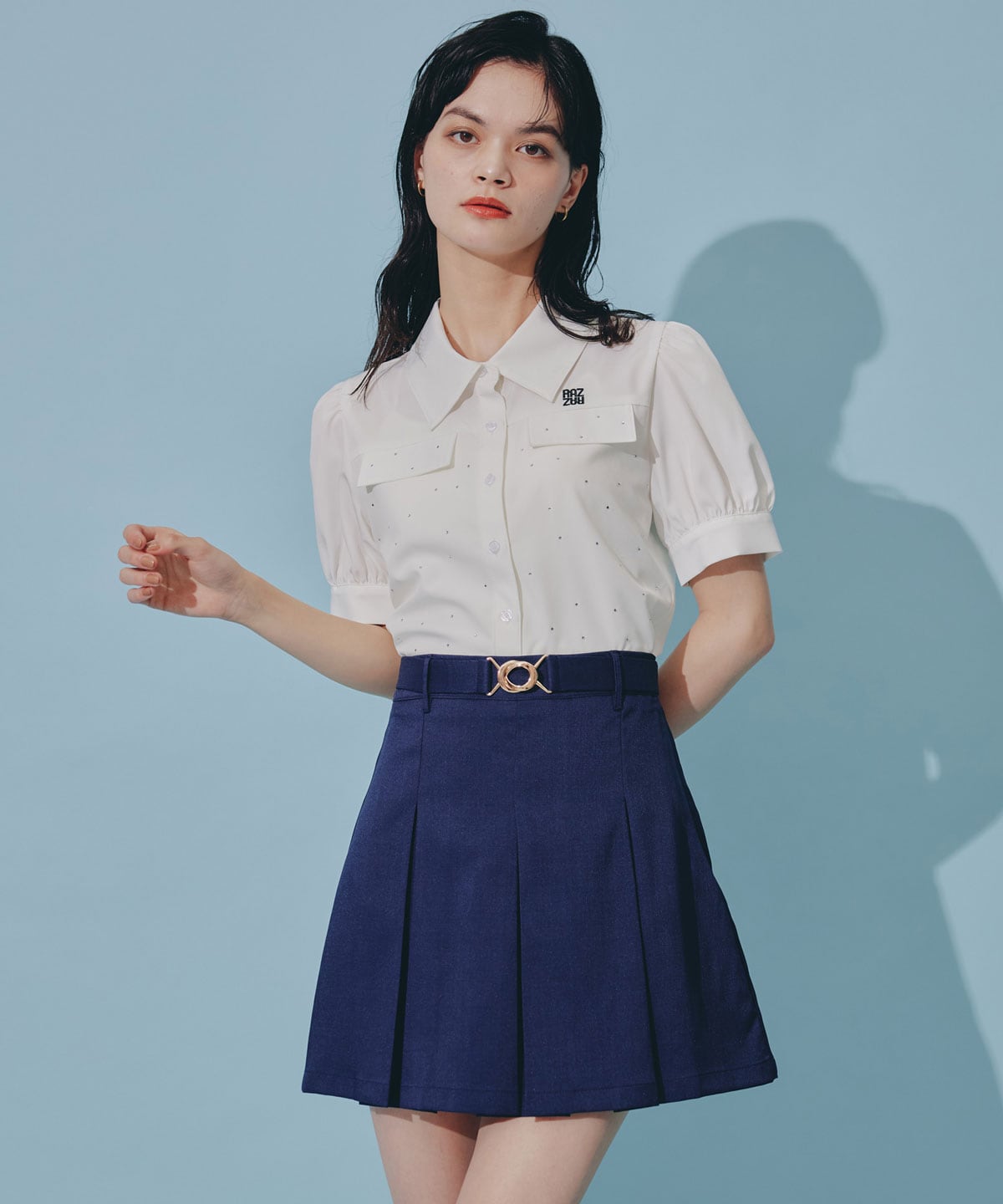 ウエストマークボックスプリーツスカート