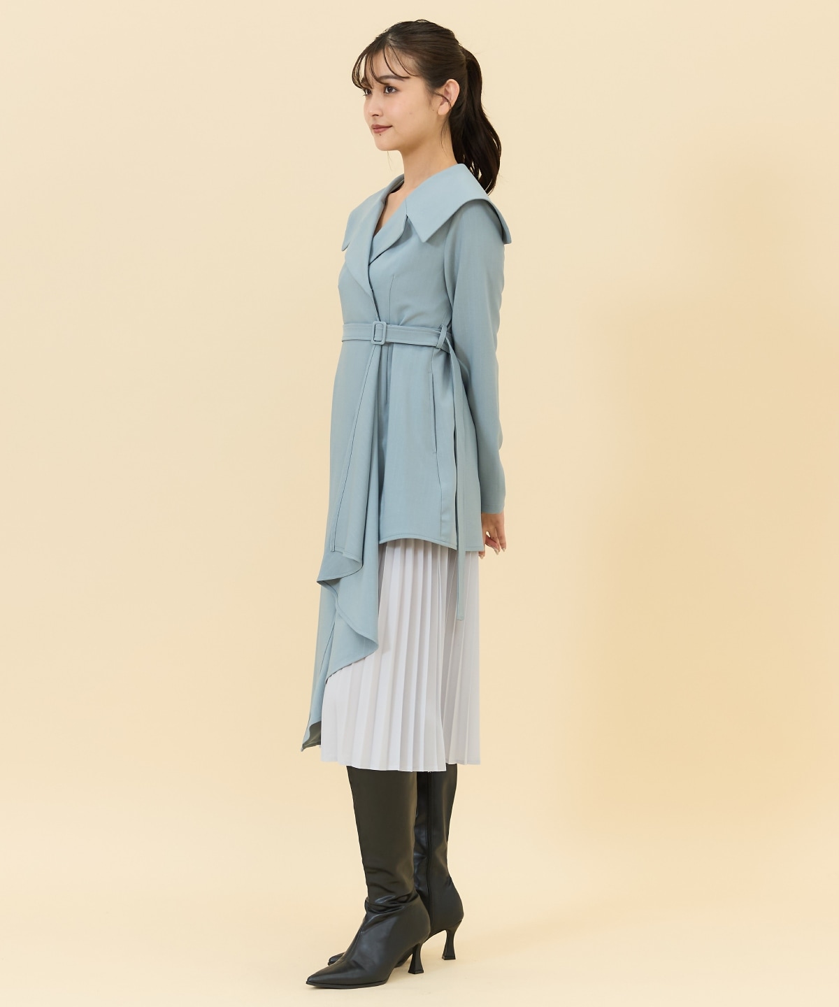 アシメデザインセーラープリーツワンピース